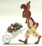 Bunny pushing Wheelbarrow