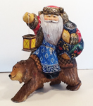 Russian Santa on Brown Bear