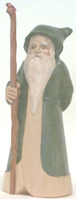 Green Santa with cardinal